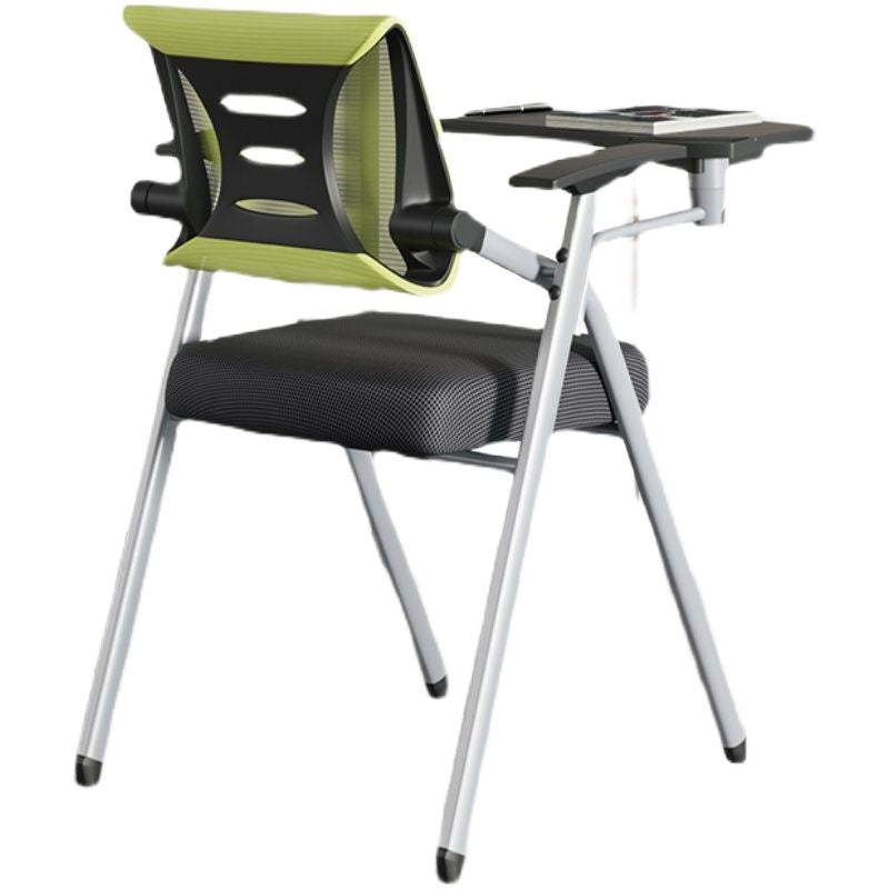 Moderner minimalistischer Netzschwamm-Metall-Quadrat-Schreibtischstuhl mit klappbarer Rückenlehne und Tischplatte für Home Office 