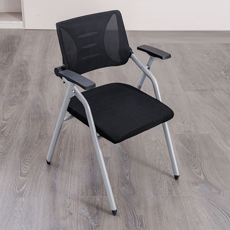 Moderner minimalistischer Netzschwamm-Metall-Quadrat-Schreibtischstuhl mit klappbarer Rückenlehne und Tischplatte für Home Office 