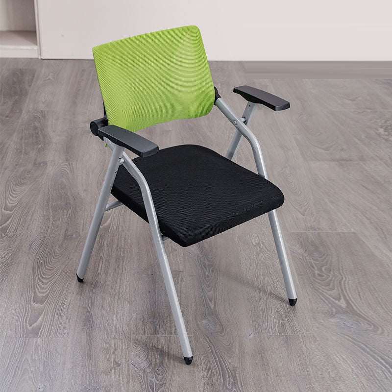 Moderner minimalistischer Netzschwamm-Metall-Quadrat-Schreibtischstuhl mit klappbarer Rückenlehne und Tischplatte für Home Office 