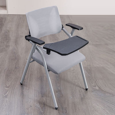 Moderner minimalistischer Netzschwamm-Metall-Quadrat-Schreibtischstuhl mit klappbarer Rückenlehne und Tischplatte für Home Office 