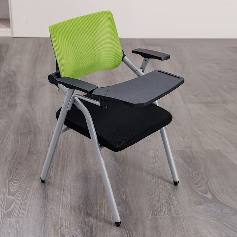 Moderner minimalistischer Netzschwamm-Metall-Quadrat-Schreibtischstuhl mit klappbarer Rückenlehne und Tischplatte für Home Office 