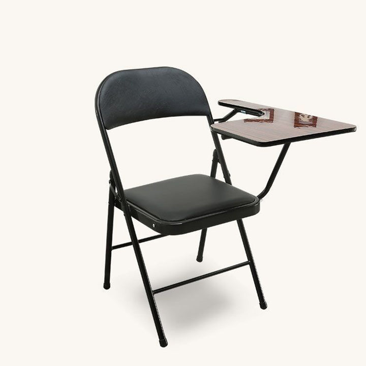 Modern Simplicity Faux Leather Iron Sponge Square Desk Chair Writing Board Foldable Backrest For Home Office