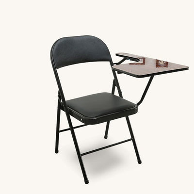 Moderner Einfachheit Leder Eisen Schwamm Quadratischer Schreibtischstuhl Schreibbrett Klappbare Rückenlehne Für Home Office 