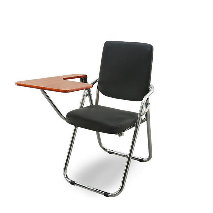 Modern Simplicity Faux Leather Iron Sponge Square Desk Chair Writing Board Foldable Backrest For Home Office