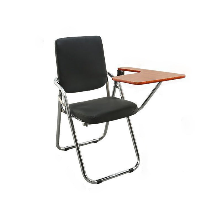 Modern Simplicity Faux Leather Iron Sponge Square Desk Chair Writing Board Foldable Backrest For Home Office