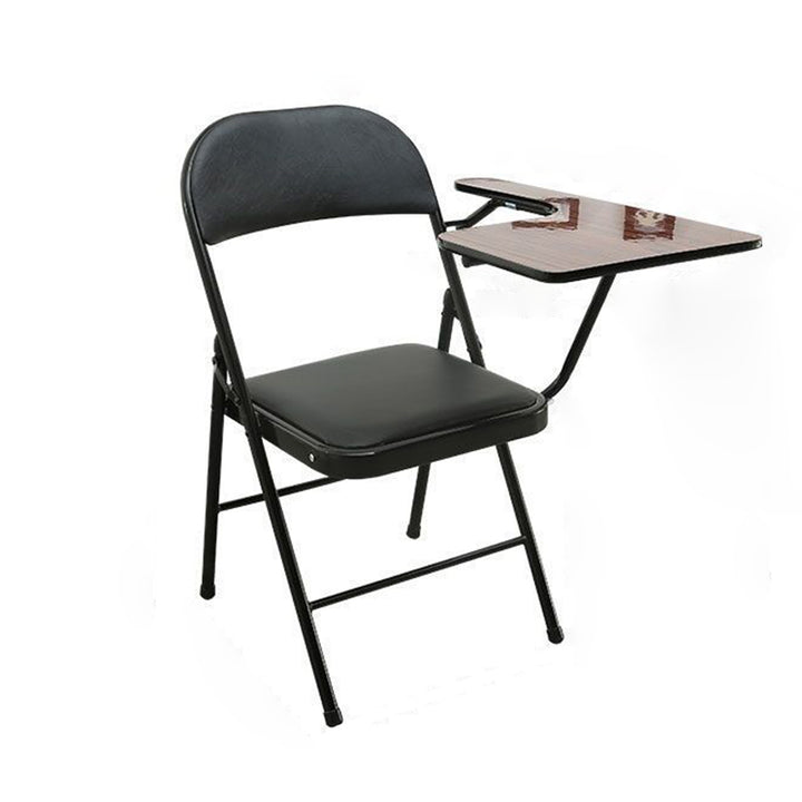 Modern Simplicity Faux Leather Iron Sponge Square Desk Chair Writing Board Foldable Backrest For Home Office