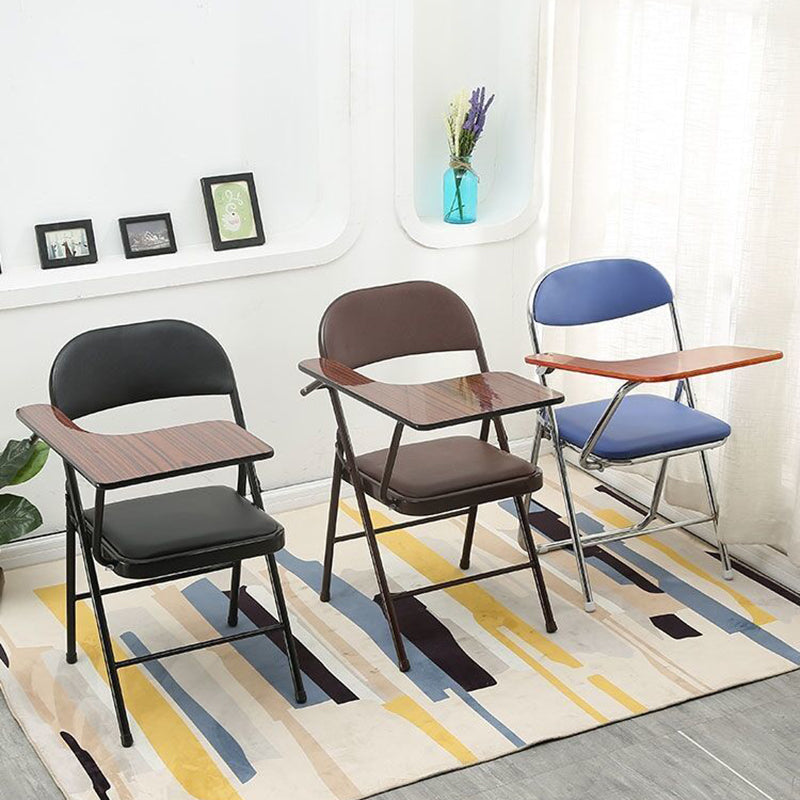 Moderner Einfachheit Leder Eisen Schwamm Quadratischer Schreibtischstuhl Schreibbrett Klappbare Rückenlehne Für Home Office 
