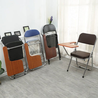 Moderner Einfachheit Leder Eisen Schwamm Quadratischer Schreibtischstuhl Schreibbrett Klappbare Rückenlehne Für Home Office 
