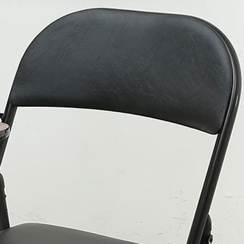 Modern Simplicity Faux Leather Iron Sponge Square Desk Chair Writing Board Foldable Backrest For Home Office