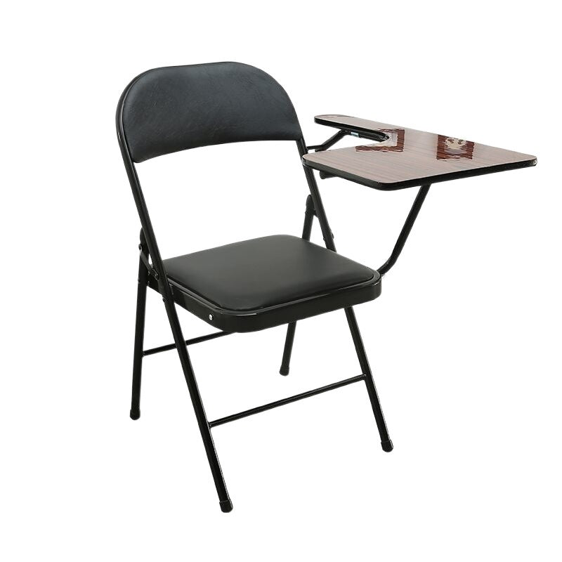Modern Simplicity Faux Leather Iron Sponge Square Desk Chair Writing Board Foldable Backrest For Home Office