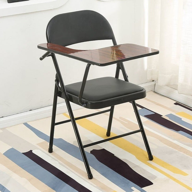 Moderner Einfachheit Leder Eisen Schwamm Quadratischer Schreibtischstuhl Schreibbrett Klappbare Rückenlehne Für Home Office 