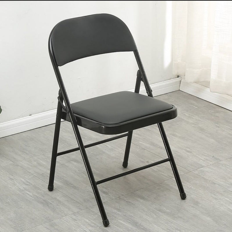 Modern Simplicity Faux Leather Iron Sponge Square Desk Chair Writing Board Foldable Backrest For Home Office