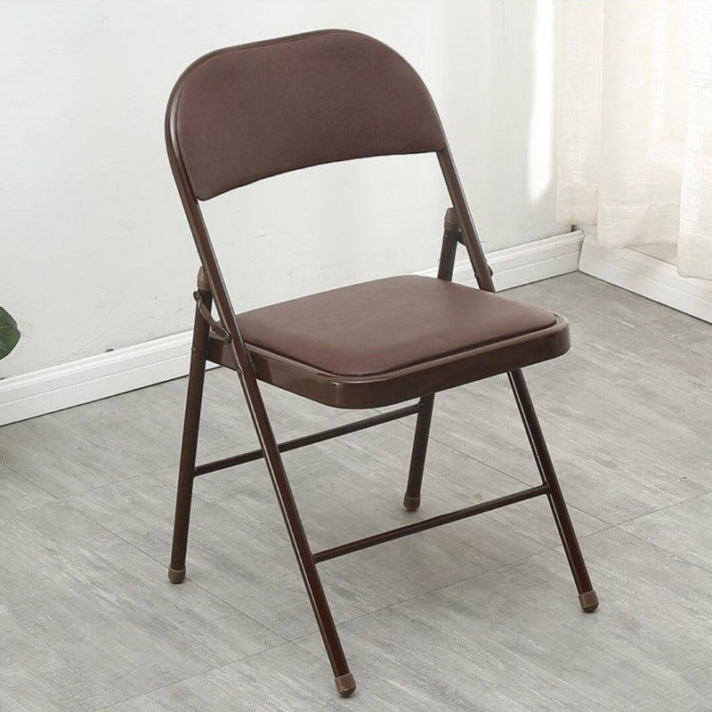 Modern Simplicity Faux Leather Iron Sponge Square Desk Chair Writing Board Foldable Backrest For Home Office