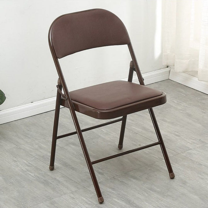 Modern Simplicity Faux Leather Iron Sponge Square Desk Chair Writing Board Foldable Backrest For Home Office