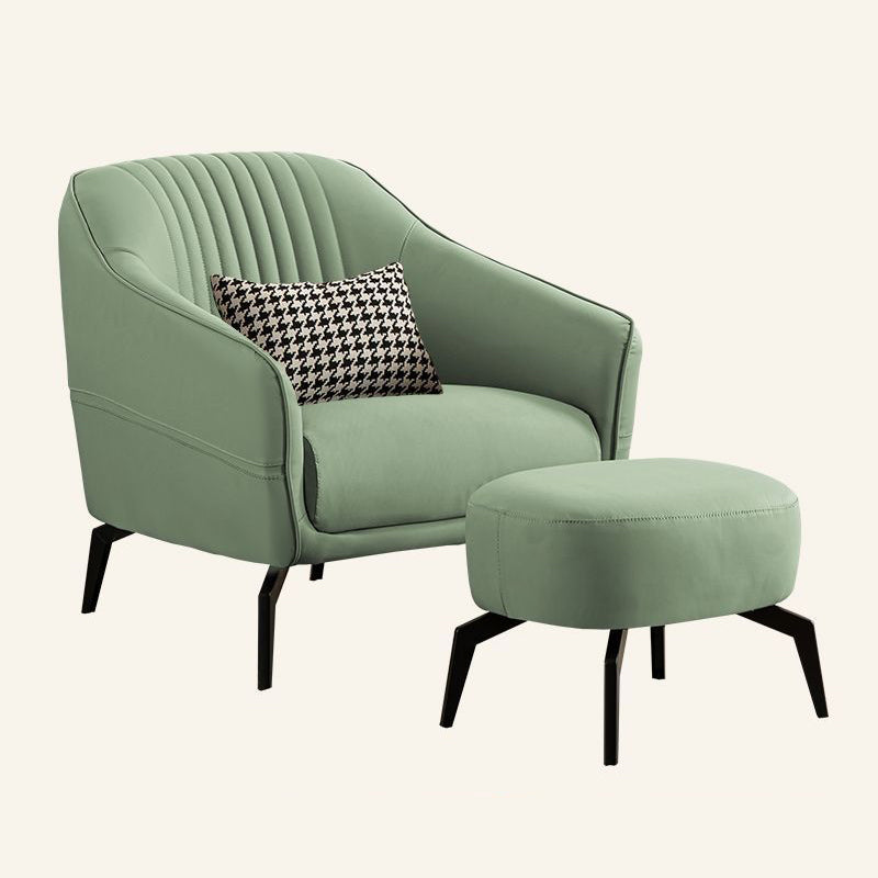 Repose-pieds contemporain en cuir microfibre scandinave avec bois et éponge pour chaise d&