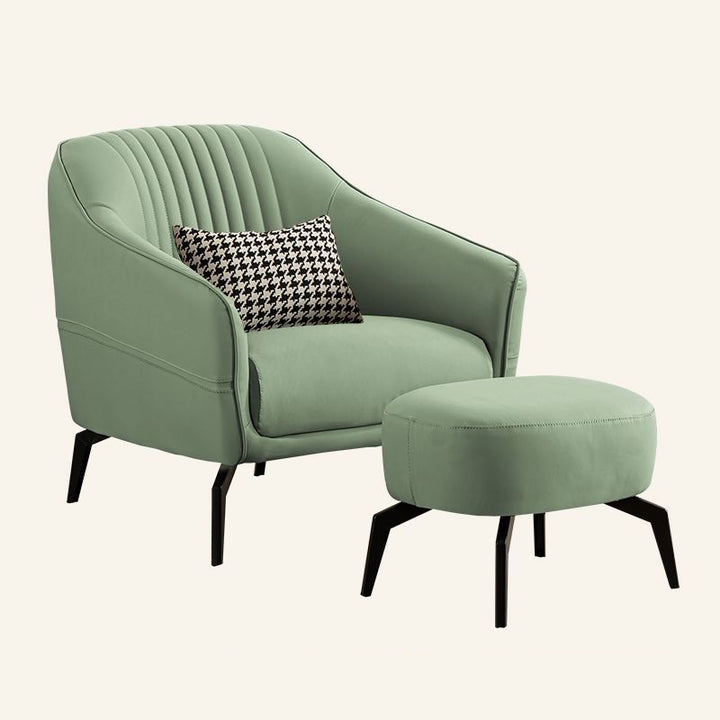 Repose-pieds contemporain en cuir microfibre scandinave avec bois et éponge pour chaise d&