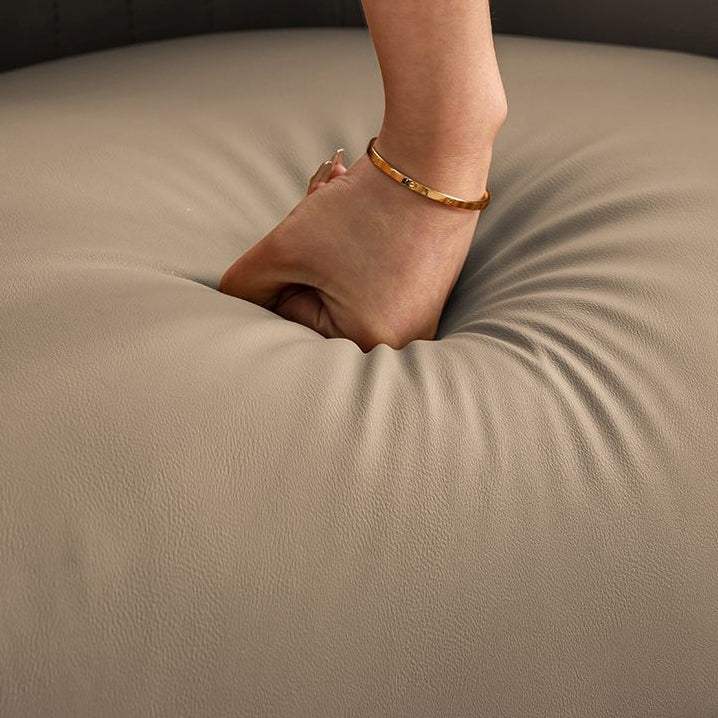 Repose-pieds contemporain en cuir microfibre scandinave avec bois et éponge pour chaise d&