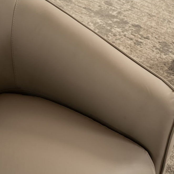 Contemporary Scandinavian Microfiber Leather Wood Sponge Square Streak Accent Chair Footrest For Living Room
