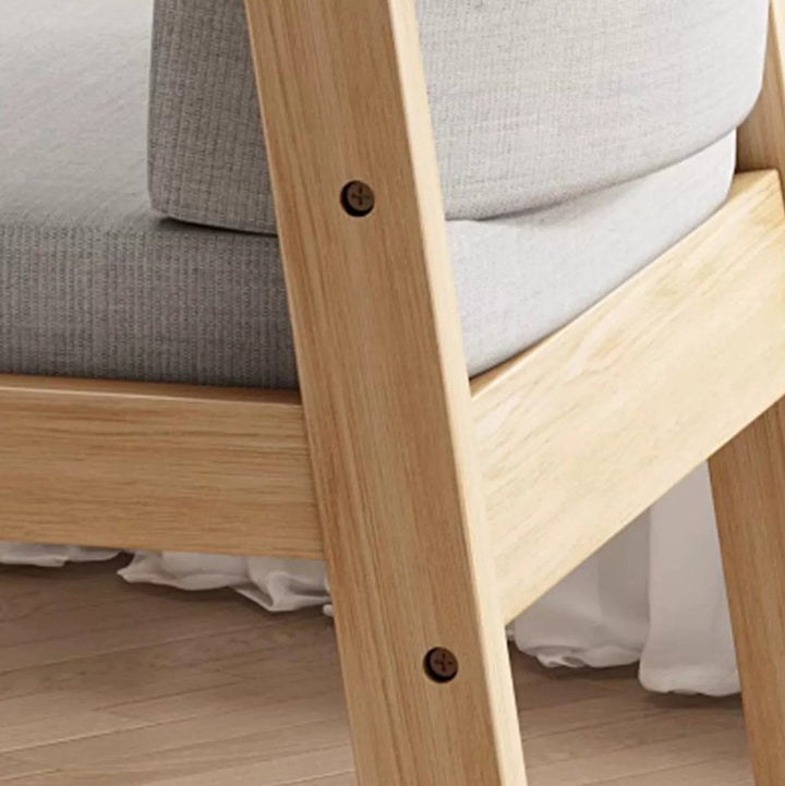 Chaise de bureau carrée contemporaine en bois de caoutchouc nordique avec tissu et éponge avec dossier et accoudoirs pour étude 