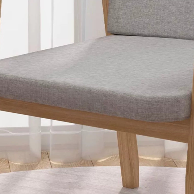 Chaise de bureau carrée contemporaine en bois de caoutchouc nordique avec tissu et éponge avec dossier et accoudoirs pour étude 