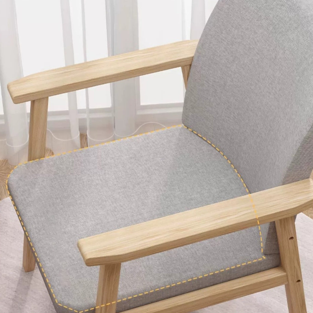 Chaise de bureau carrée contemporaine en bois de caoutchouc nordique avec tissu et éponge avec dossier et accoudoirs pour étude 