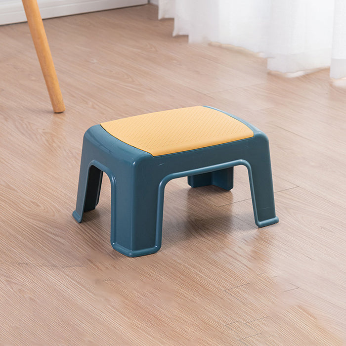 Taburete bajo rectangular minimalista moderno de plástico PE para sala de estar 