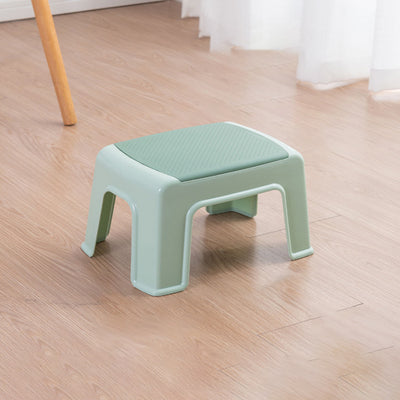 Taburete bajo rectangular minimalista moderno de plástico PE para sala de estar 