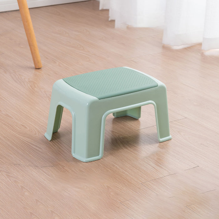 Taburete bajo rectangular minimalista moderno de plástico PE para sala de estar 