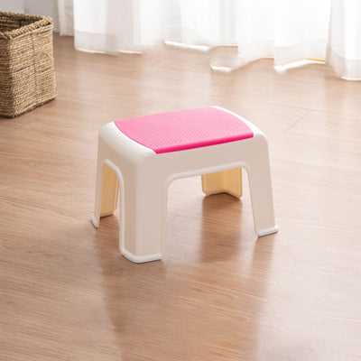 Taburete bajo rectangular minimalista moderno de plástico PE para sala de estar 