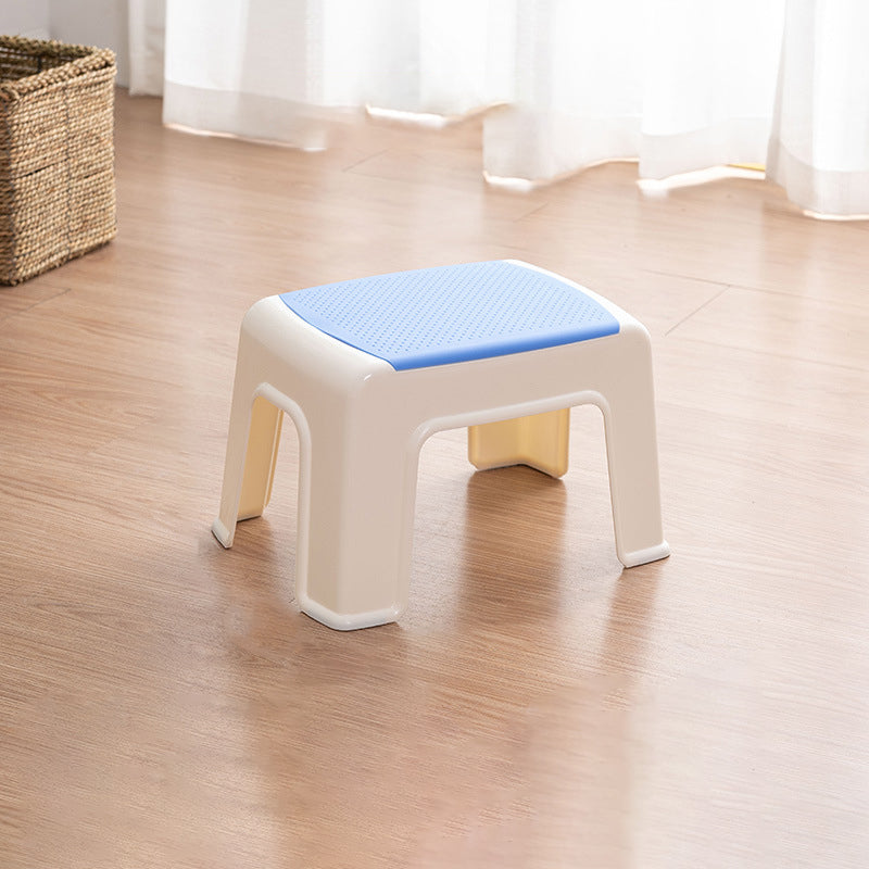 Taburete bajo rectangular minimalista moderno de plástico PE para sala de estar 