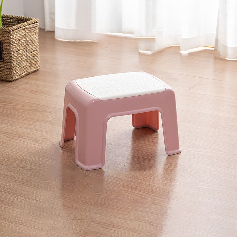 Taburete bajo rectangular minimalista moderno de plástico PE para sala de estar 