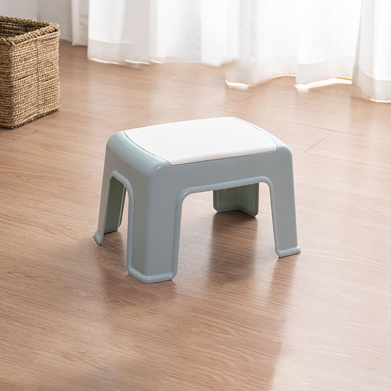 Taburete bajo rectangular minimalista moderno de plástico PE para sala de estar 