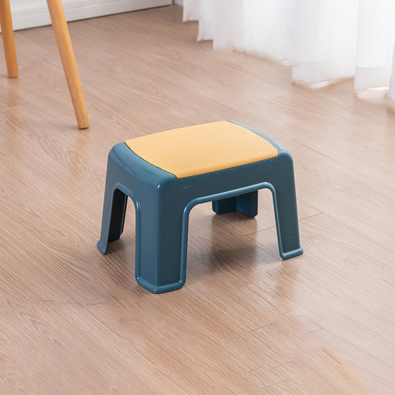 Taburete bajo rectangular minimalista moderno de plástico PE para sala de estar 