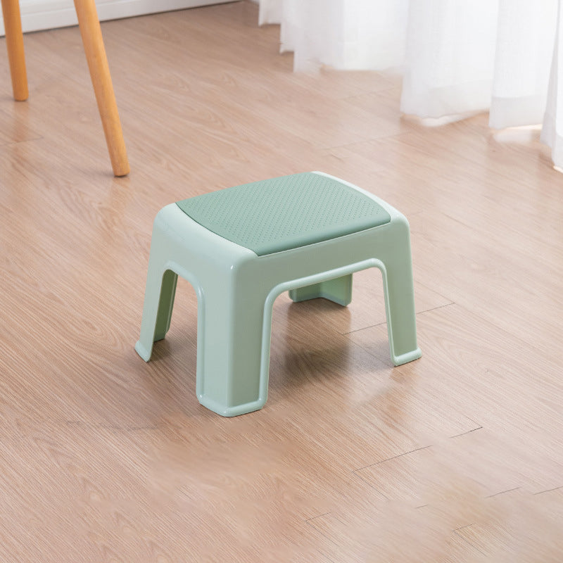 Taburete bajo rectangular minimalista moderno de plástico PE para sala de estar 