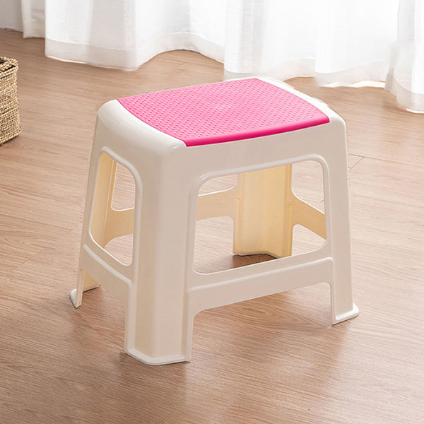 Taburete bajo rectangular minimalista moderno de plástico PE para sala de estar 