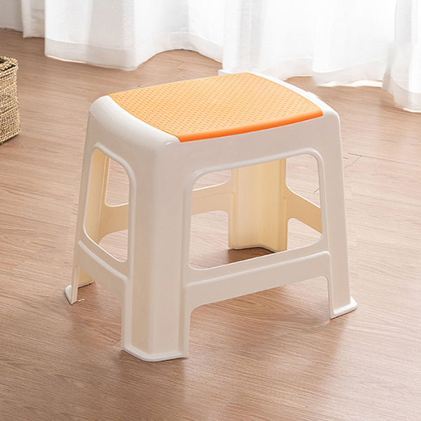 Taburete bajo rectangular minimalista moderno de plástico PE para sala de estar 