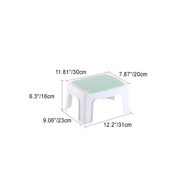 Taburete bajo rectangular minimalista moderno de plástico PE para sala de estar 