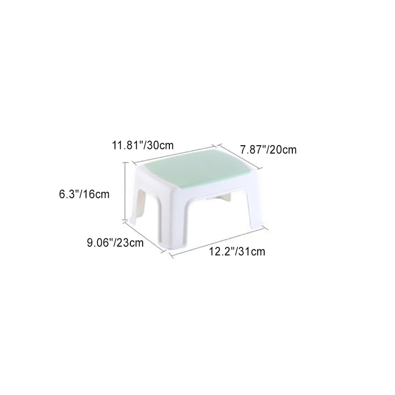 Taburete bajo rectangular minimalista moderno de plástico PE para sala de estar 