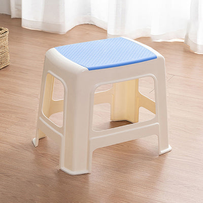 Taburete bajo rectangular minimalista moderno de plástico PE para sala de estar 