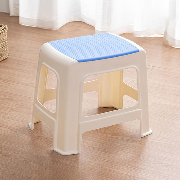 Taburete bajo rectangular minimalista moderno de plástico PE para sala de estar 