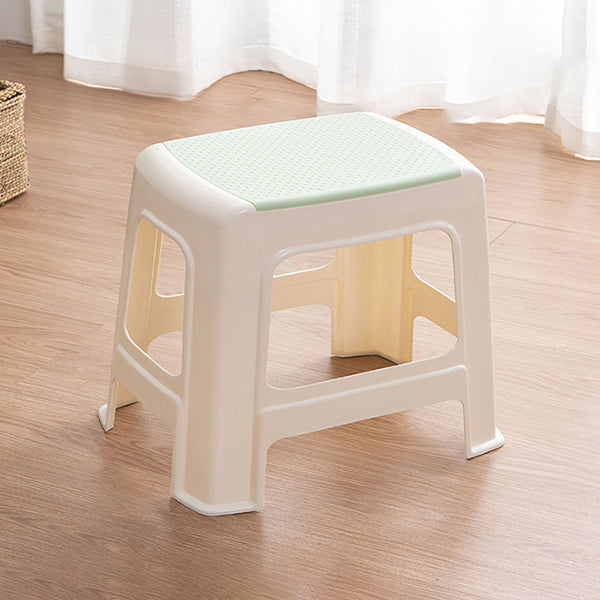 Taburete bajo rectangular minimalista moderno de plástico PE para sala de estar 