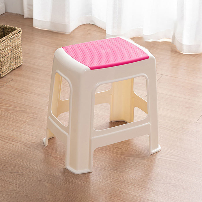 Taburete bajo rectangular minimalista moderno de plástico PE para sala de estar 