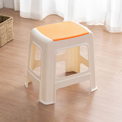 Taburete bajo rectangular minimalista moderno de plástico PE para sala de estar 
