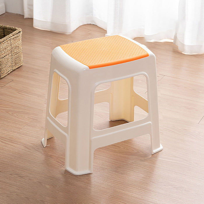 Taburete bajo rectangular minimalista moderno de plástico PE para sala de estar 