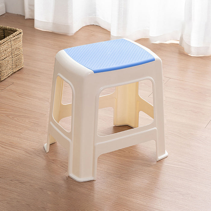 Taburete bajo rectangular minimalista moderno de plástico PE para sala de estar 