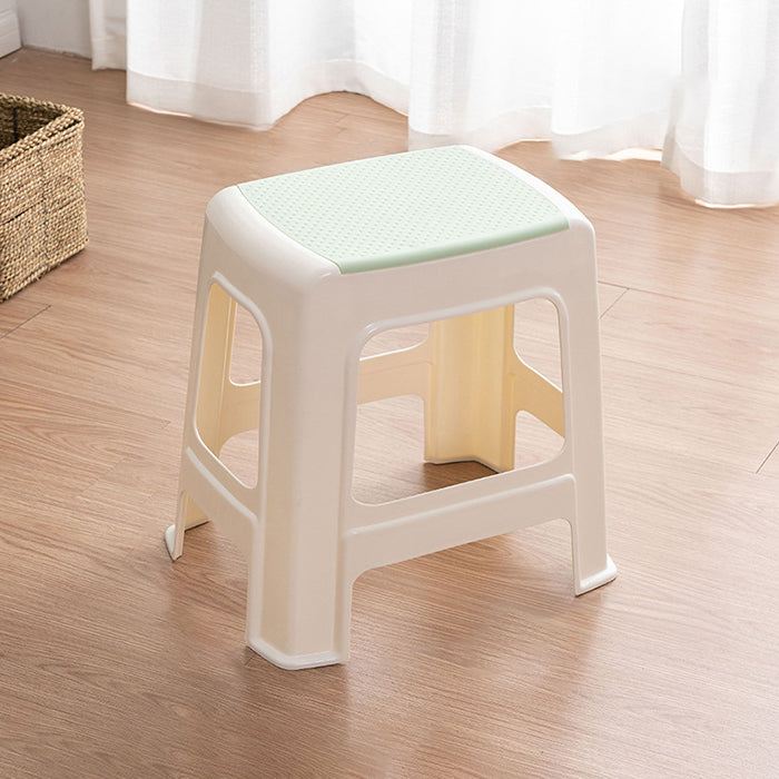 Taburete bajo rectangular minimalista moderno de plástico PE para sala de estar 