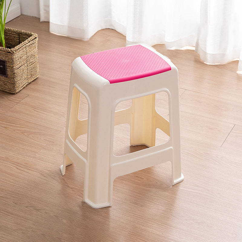 Taburete bajo rectangular minimalista moderno de plástico PE para sala de estar 