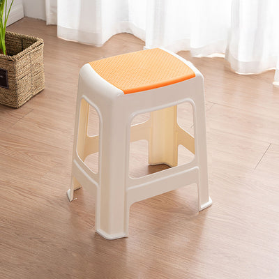 Taburete bajo rectangular minimalista moderno de plástico PE para sala de estar 