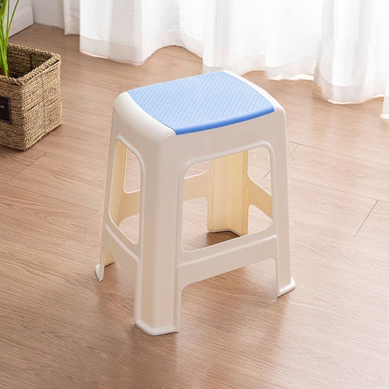 Taburete bajo rectangular minimalista moderno de plástico PE para sala de estar 