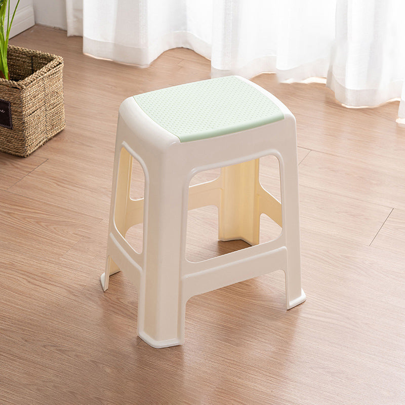 Taburete bajo rectangular minimalista moderno de plástico PE para sala de estar 